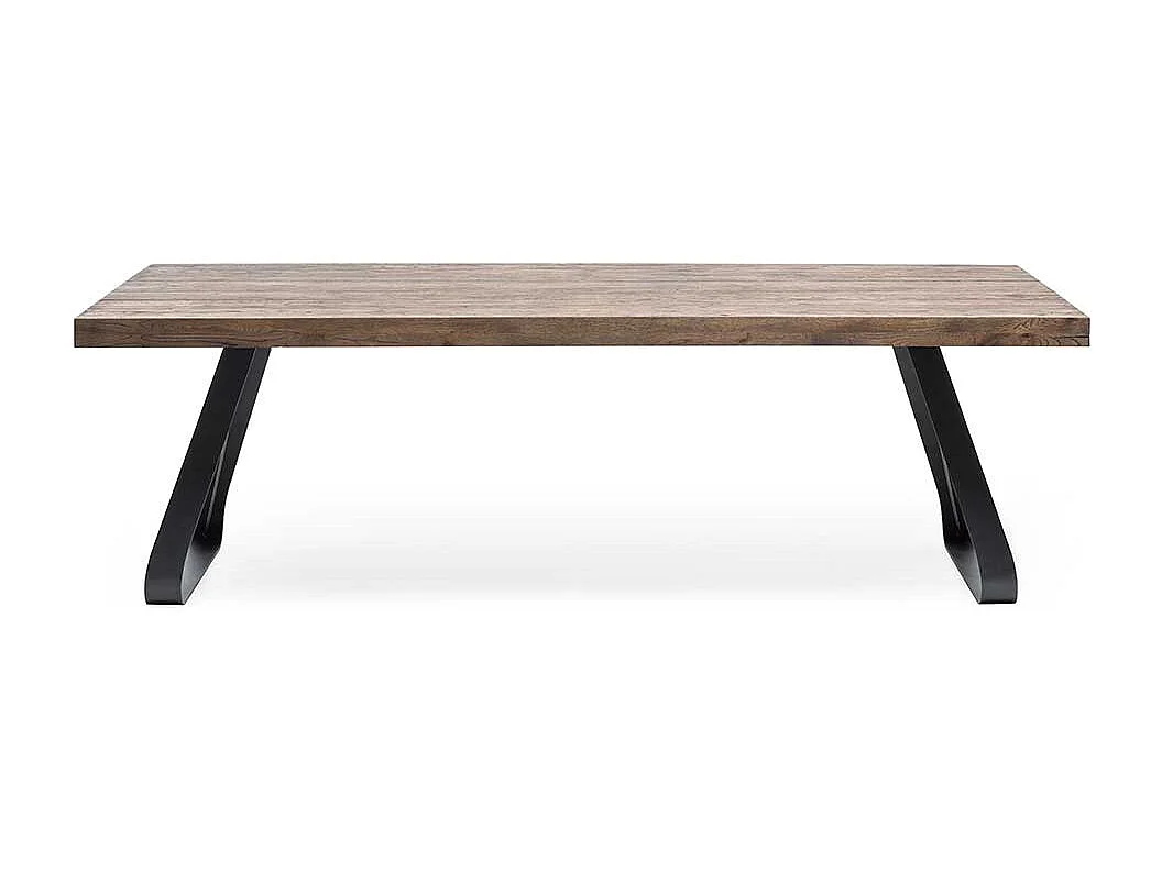 Esszimmer Tisch aus Asteiche Massivholz Bügelgestell aus Metall