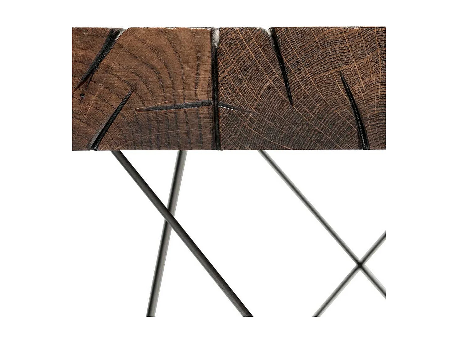 Esszimmer Tisch aus Asteiche Massivholz Bügelgestell aus Metall