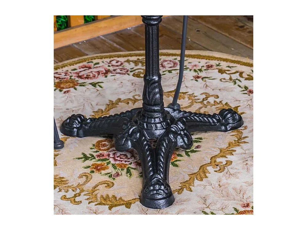 Vintage Beitisch in Weiß und Schwarz runder Marmorplatte