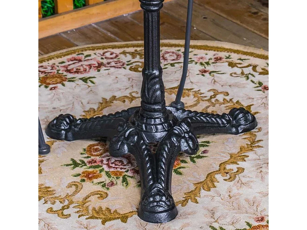 Vintage Beitisch in Weiß und Schwarz runder Marmorplatte