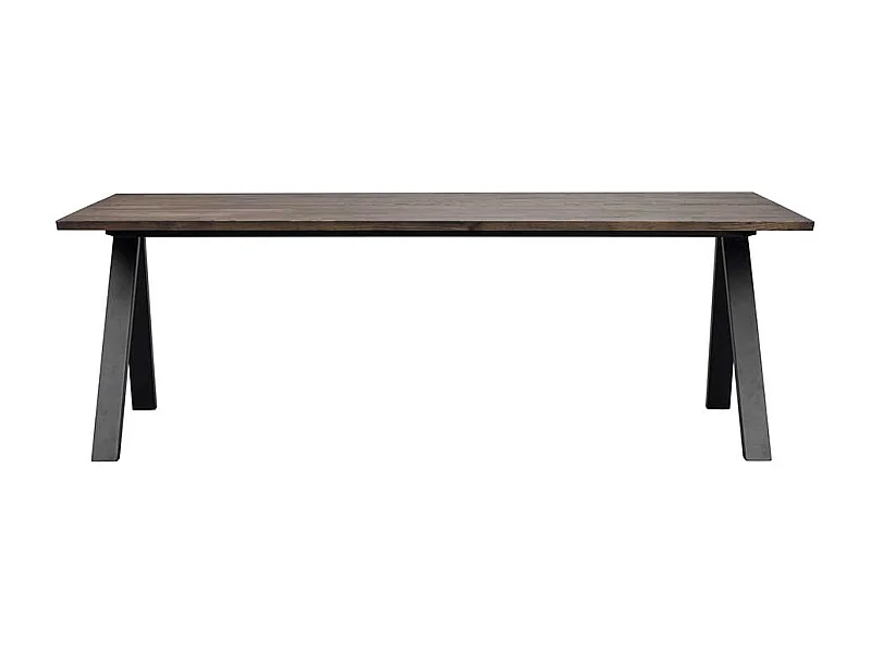 Esszimmer Tisch mit Vierfußgestell aus Metall Massivholzplatte