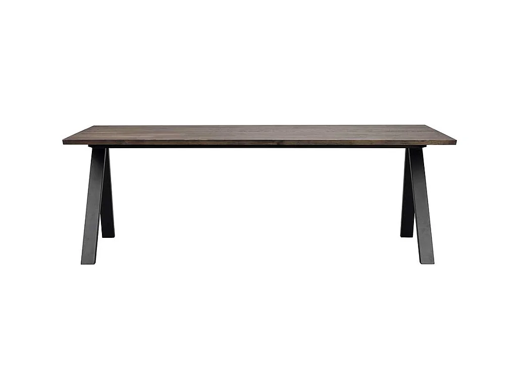 Esszimmer Tisch mit Vierfußgestell aus Metall Massivholzplatte