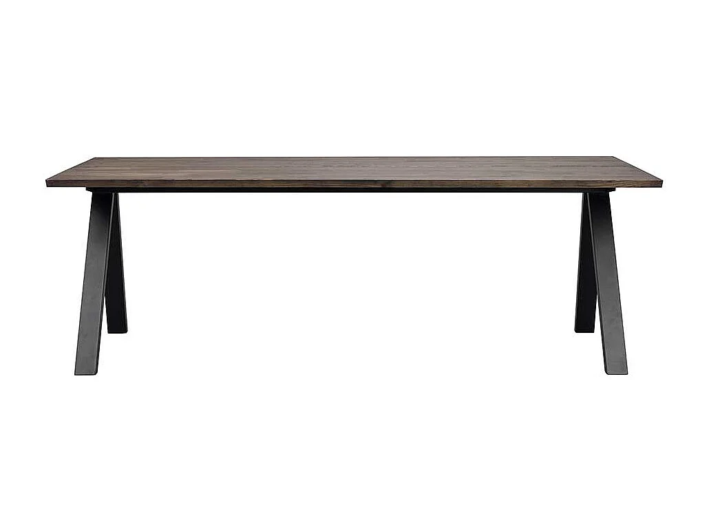 Esszimmer Tisch mit Vierfußgestell aus Metall Massivholzplatte