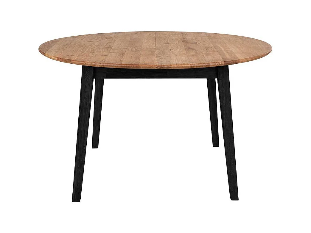 Runder Esszimmertisch aus Eiche Massivholz geölt Metall