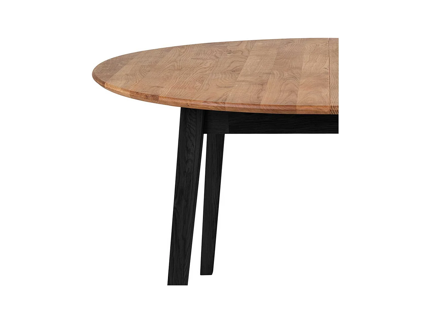 Runder Esszimmertisch aus Eiche Massivholz geölt Metall