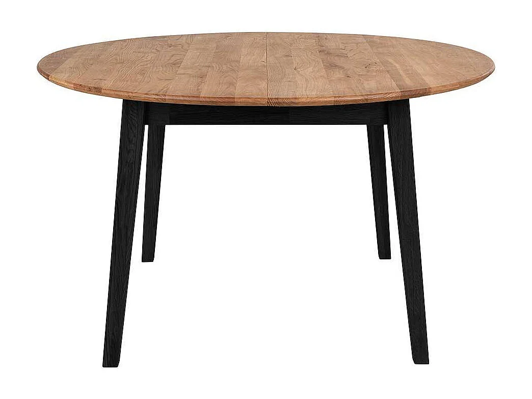 Runder Esszimmertisch aus Eiche Massivholz geölt Metall