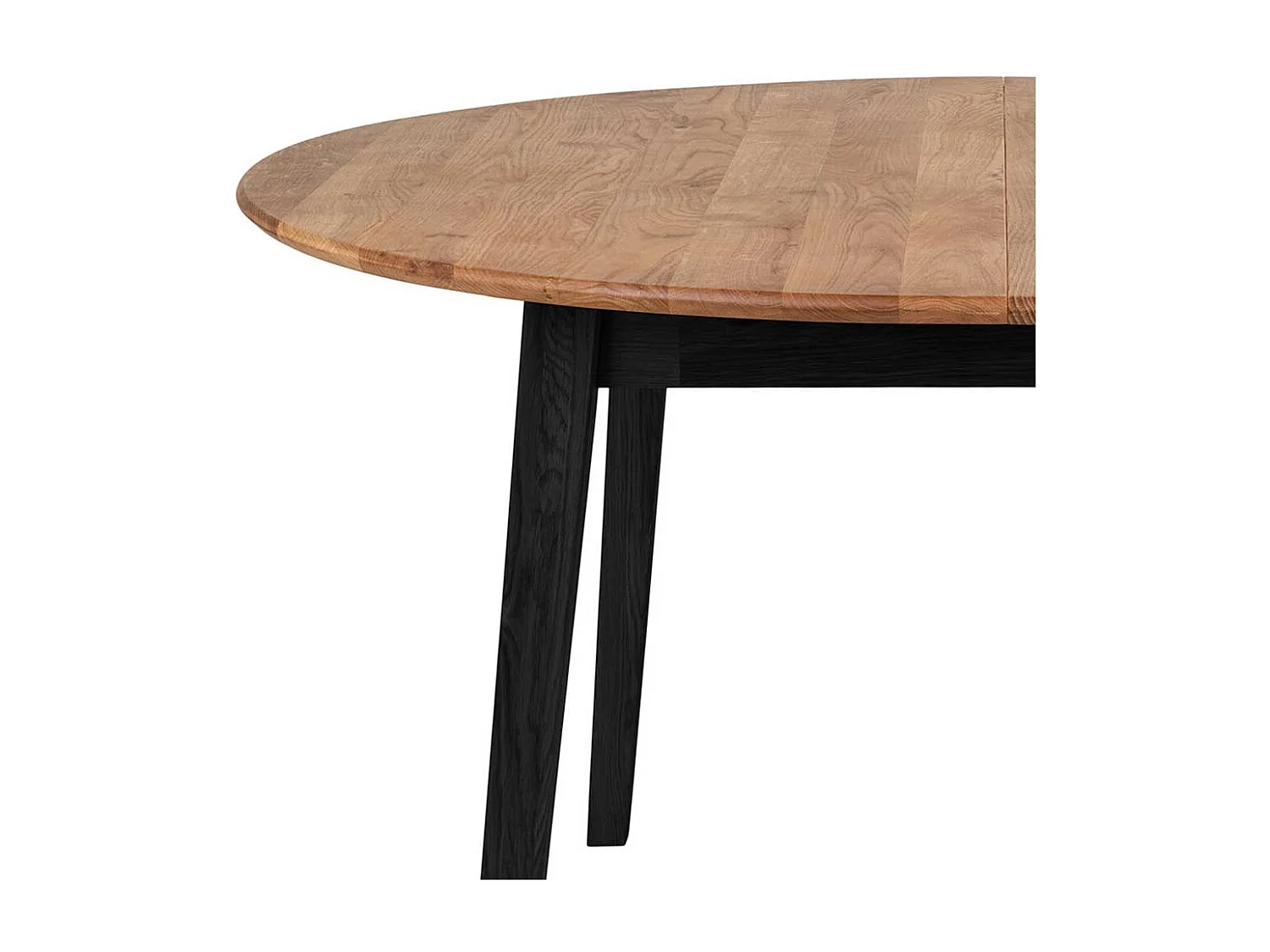 Runder Esszimmertisch aus Eiche Massivholz geölt Metall