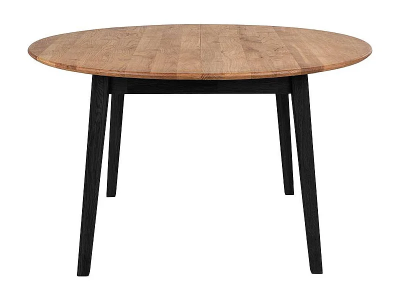 Runder Esszimmertisch aus Eiche Massivholz geölt Metall