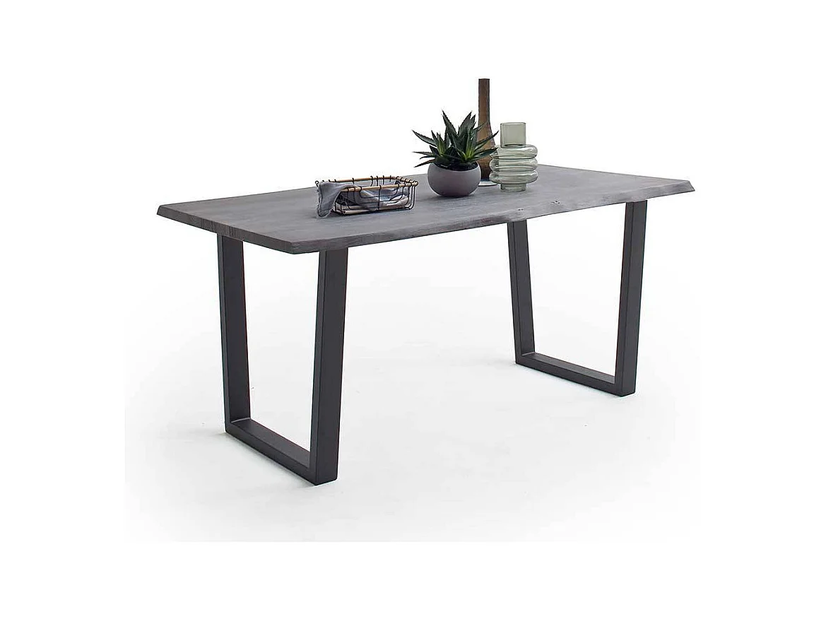 Esstisch Massivholztisch mit Massivholzplatte und Bügelgestell