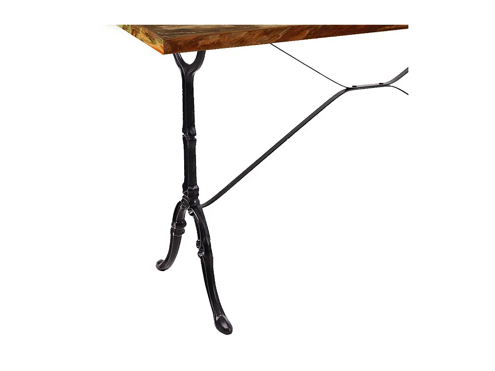 Shabby Küchen Tisch mit Massivholzplatte Gusseisen Gestell