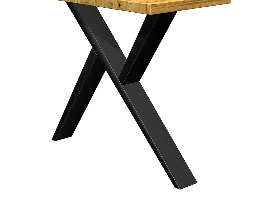 Eiche Tisch mit Metallgestell in modernem Design 77 cm hoch