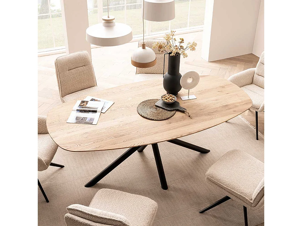 Esszimmertisch Esstisch in Wildeichefarben mit Spider Gestell