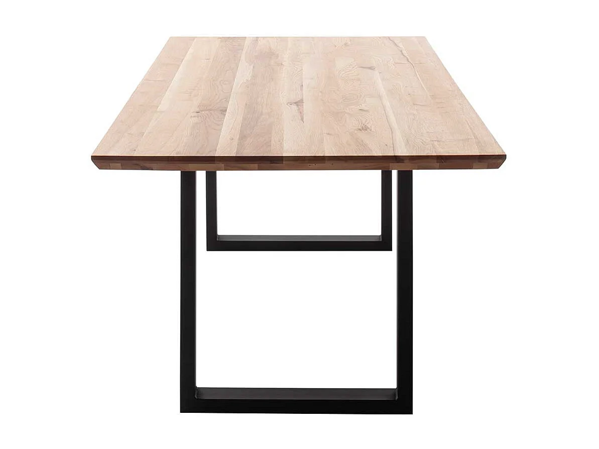 Esstisch Holztisch aus Metall und Zerreiche Massivholz