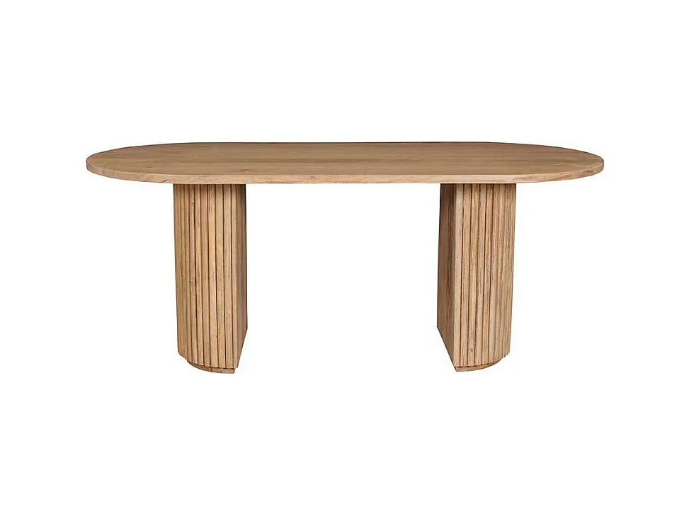 Massivholztisch Esstisch in Mangoholz Naturfarben im Skandi Design