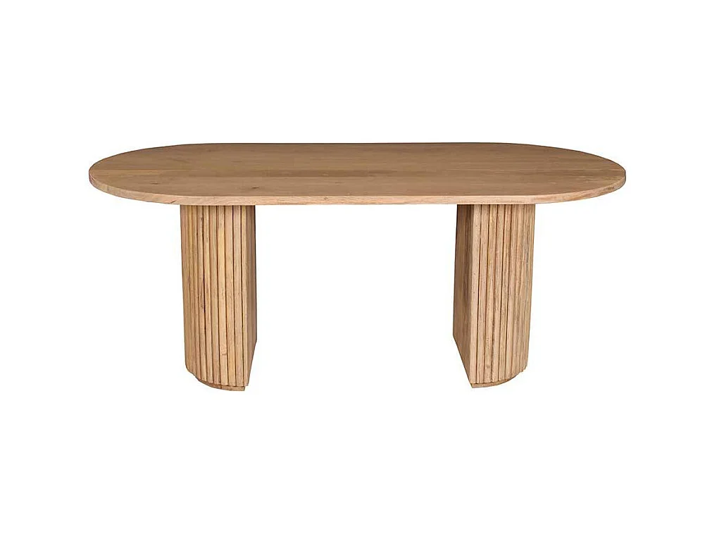 Massivholztisch Esstisch in Mangoholz Naturfarben im Skandi Design