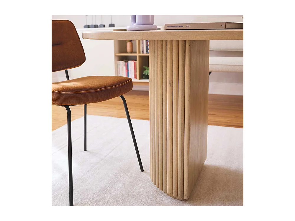 Massivholztisch Esstisch in Mangoholz Naturfarben im Skandi Design