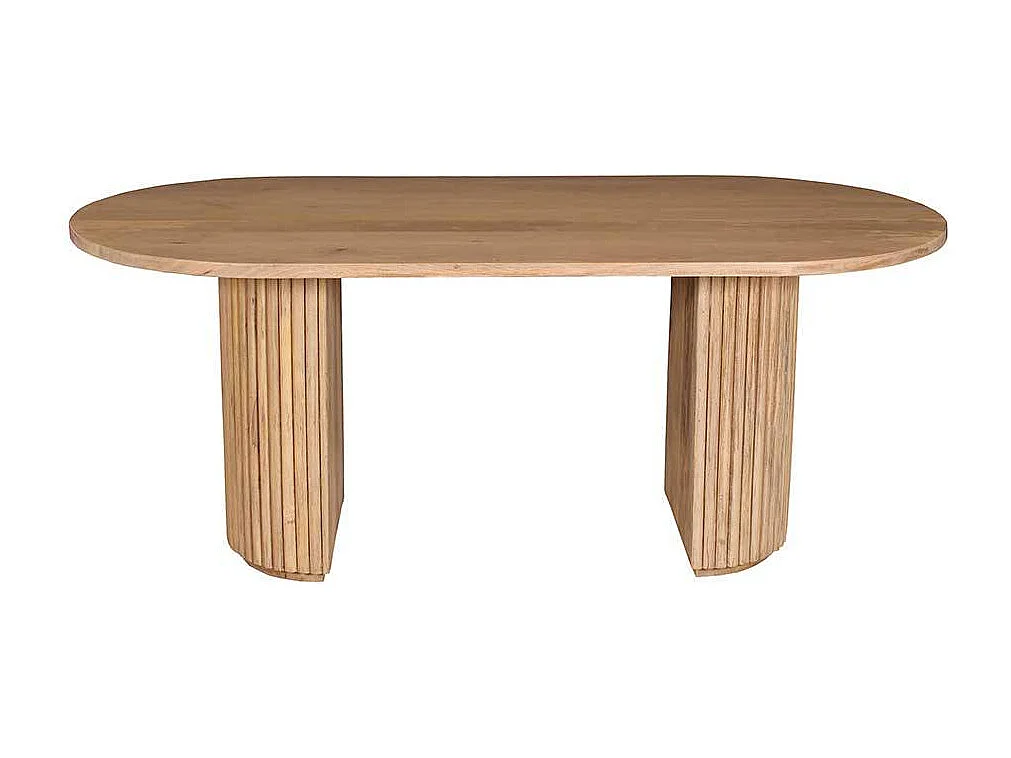 Massivholztisch Esstisch in Mangoholz Naturfarben im Skandi Design