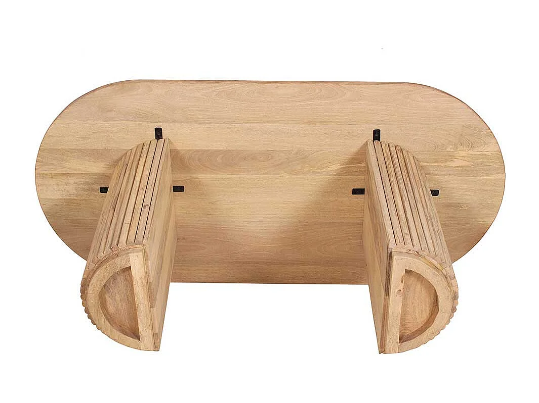 Massivholztisch Esstisch in Mangoholz Naturfarben im Skandi Design