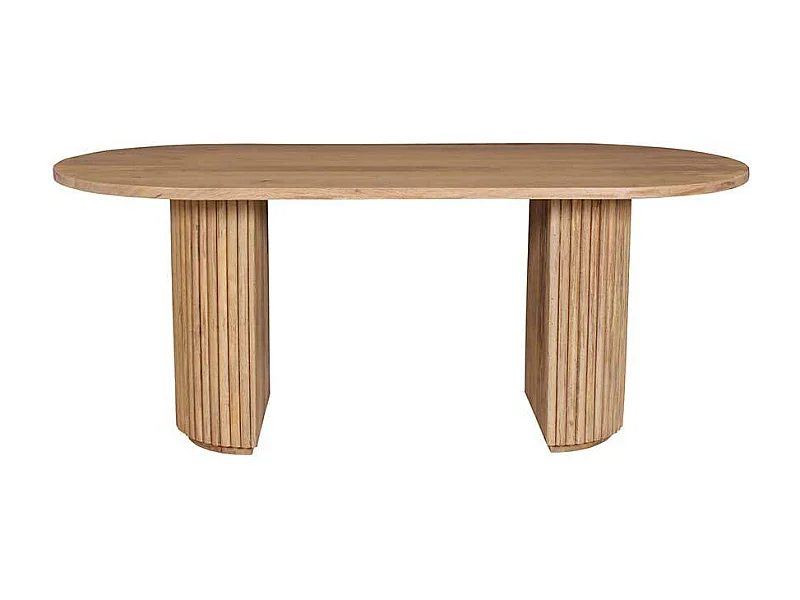 Massivholztisch Esstisch in Mangoholz Naturfarben im Skandi Design