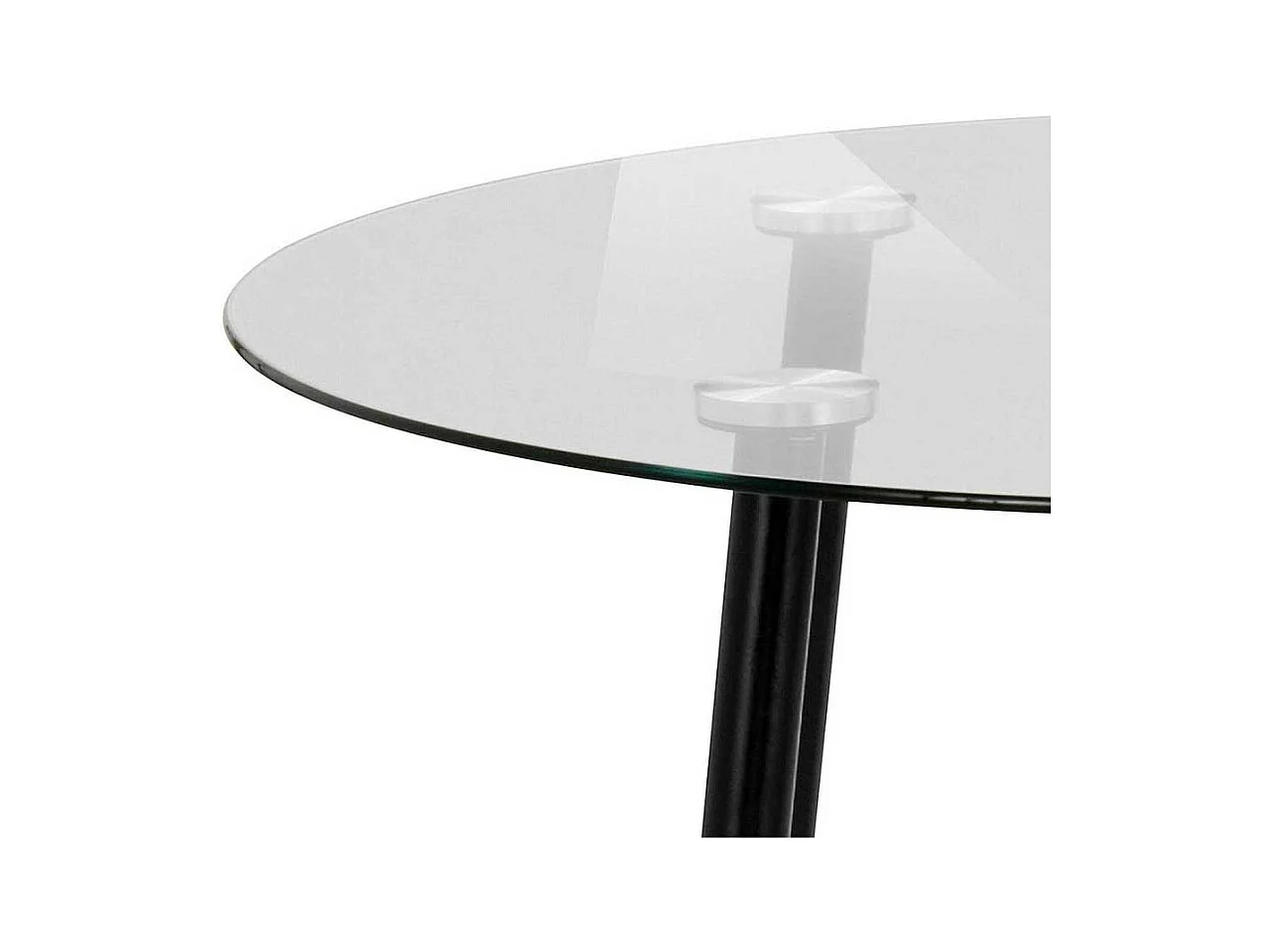 Runder Esszimmertisch aus Glas Metall Vierfußgestell