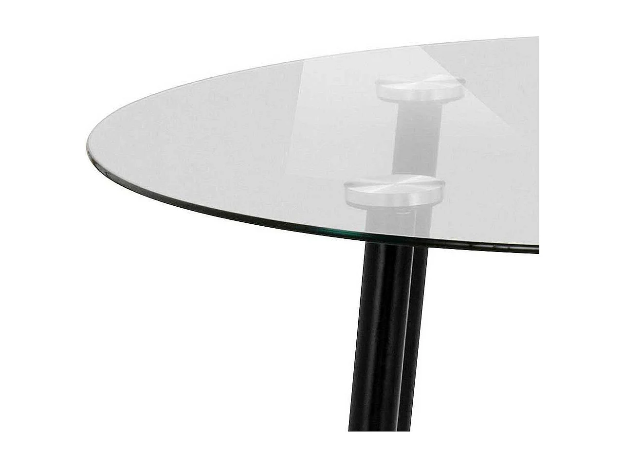 Runder Esszimmertisch aus Glas Metall Vierfußgestell