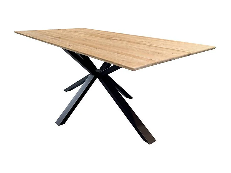 Esstisch Tisch Esszimmer aus Wildeiche Massivholz im Industry und Loft Stil