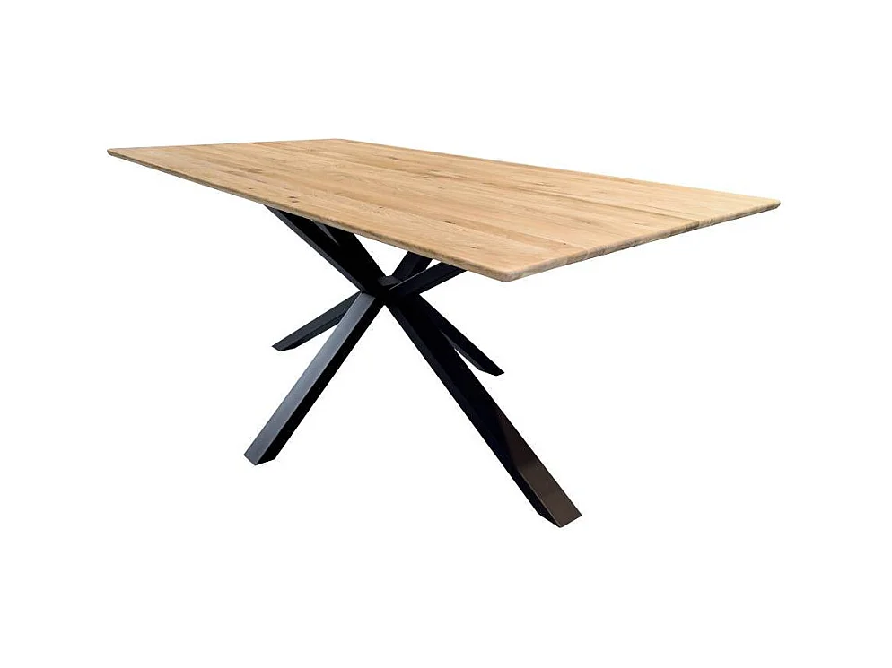 Esstisch Tisch Esszimmer aus Wildeiche Massivholz im Industry und Loft Stil