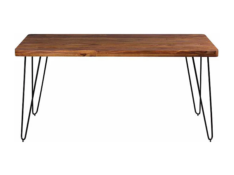 Esszimmertisch aus Sheesham Massivholz Metall Schwarz