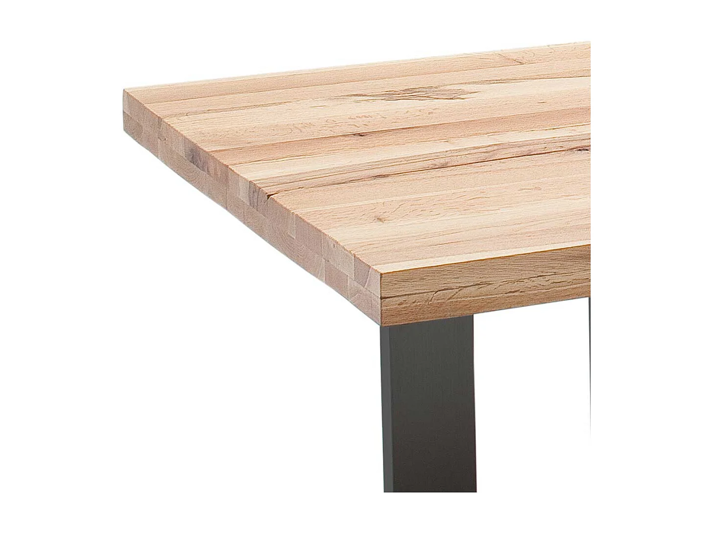 Esszimmertisch in Wildeichefarben Zerreiche Massivholz und Stahl in Anthrazit