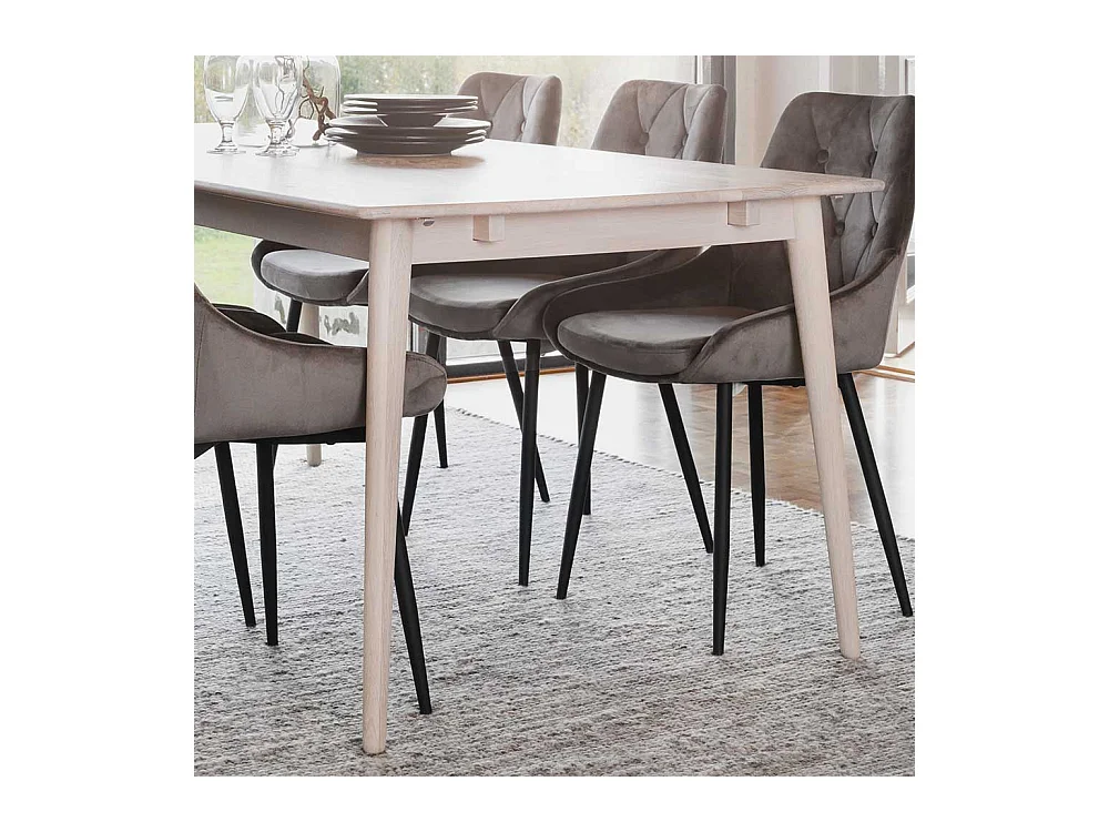 Holztisch in Eiche White Wash massiv Skandi Design