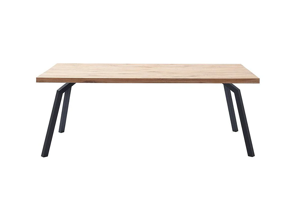 Esstisch Tisch Esszimmer aus Balkeneiche Massivholz und Metall