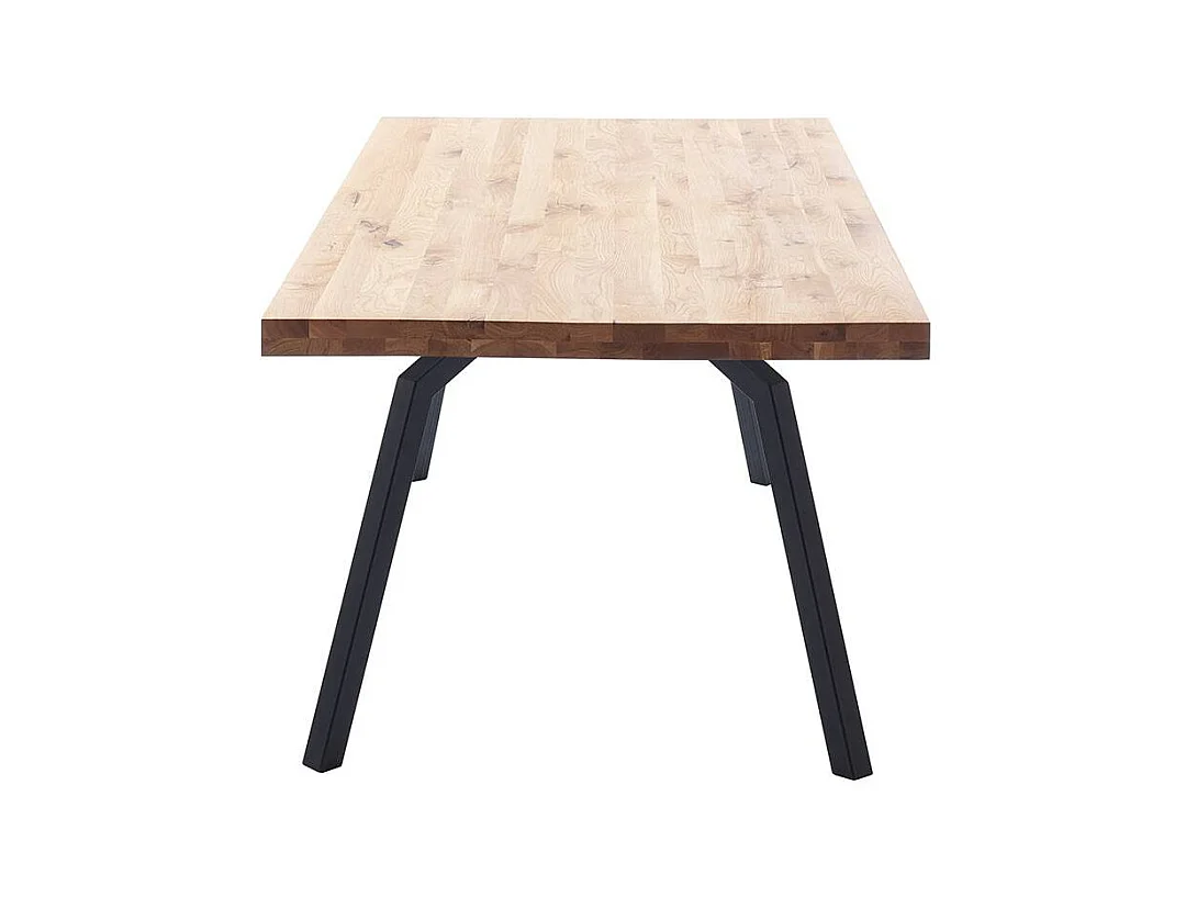 Esstisch Tisch Esszimmer aus Balkeneiche Massivholz und Metall