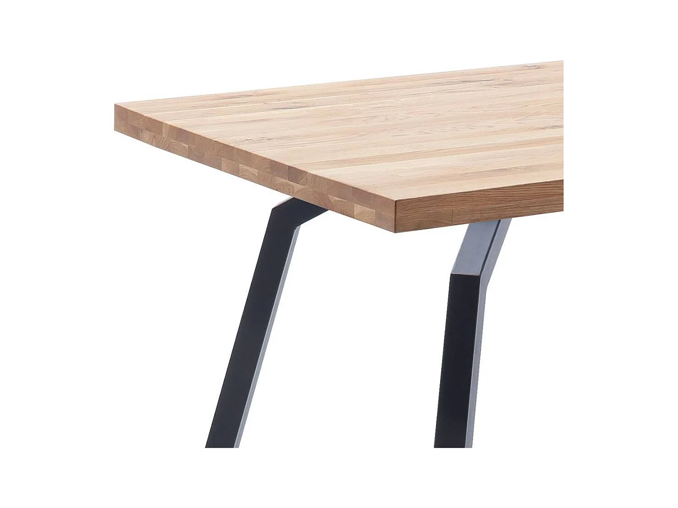 Esstisch Tisch Esszimmer aus Balkeneiche Massivholz und Metall