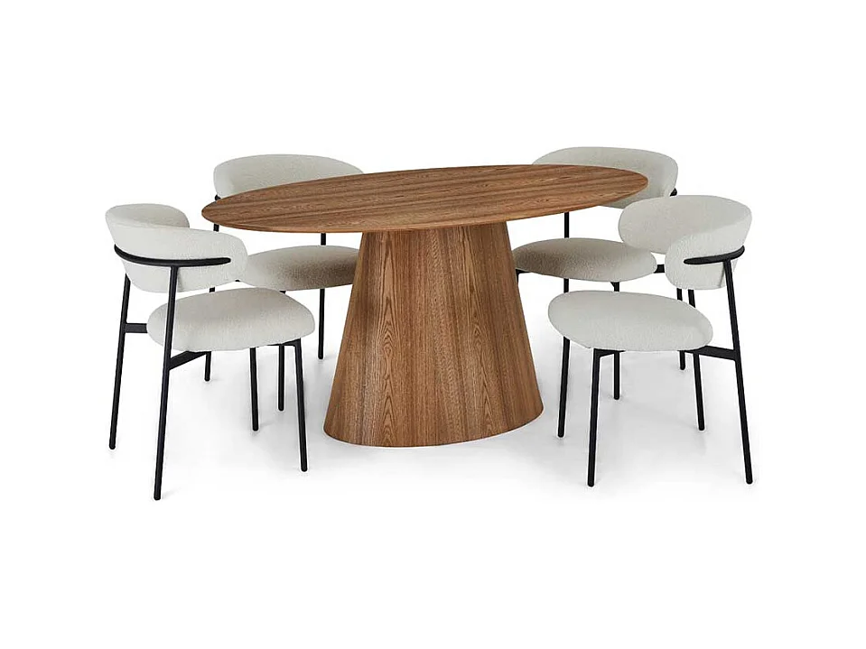 Esstisch Tisch Esszimmer in ovaler Form echtholzfurniert
