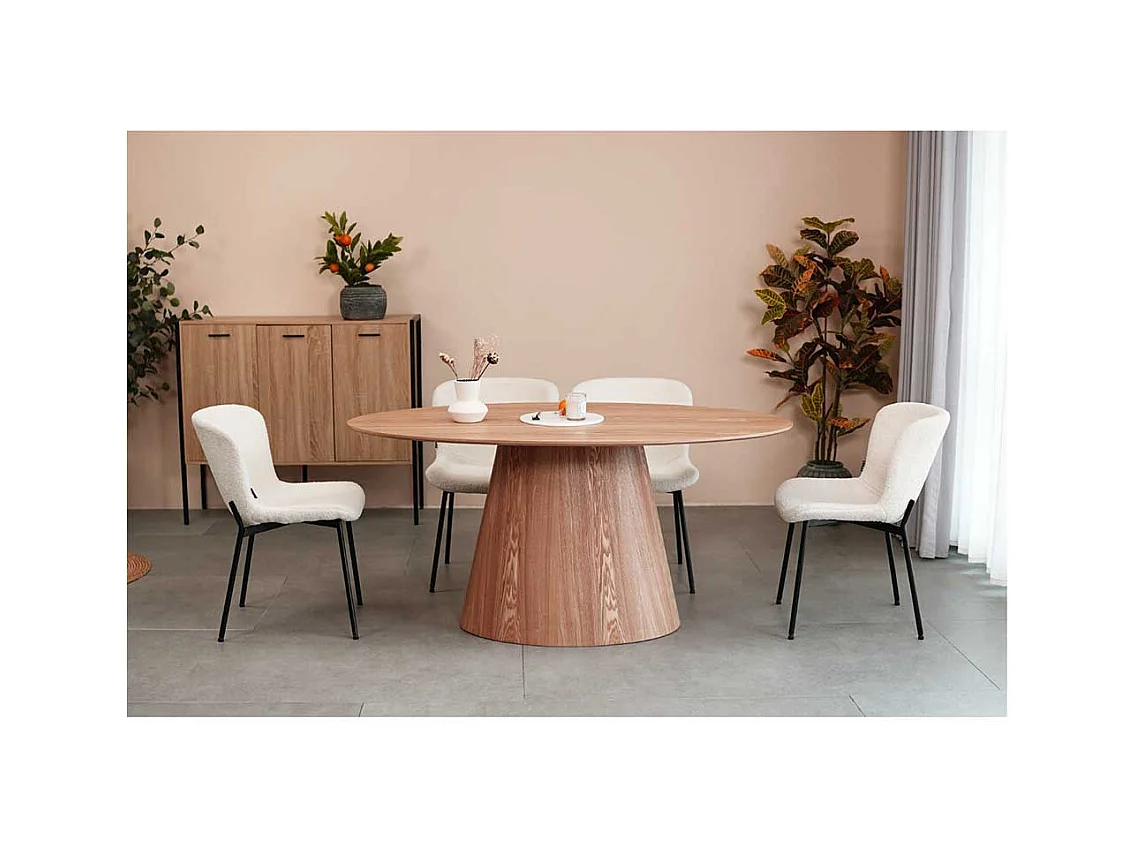 Esstisch Tisch Esszimmer in ovaler Form echtholzfurniert