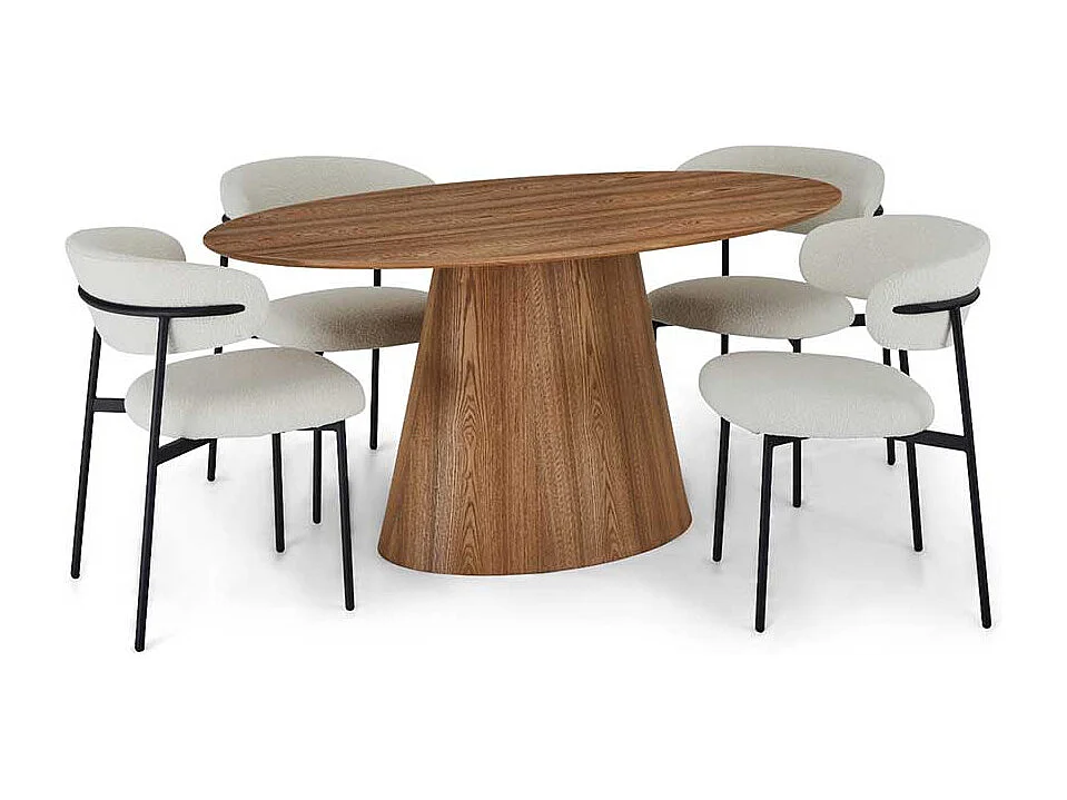 Esstisch Tisch Esszimmer in ovaler Form echtholzfurniert