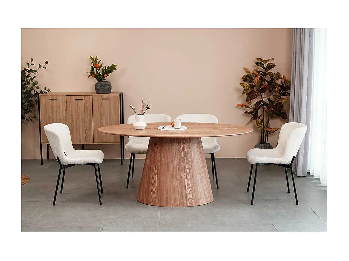 Esstisch Tisch Esszimmer in ovaler Form echtholzfurniert