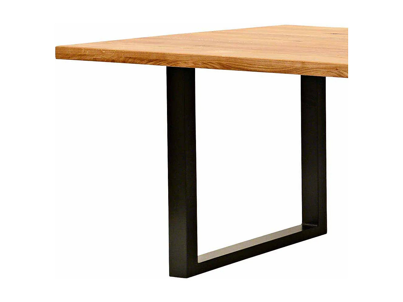 Esszimmertisch aus Eiche Massivholz Metall Schwarz