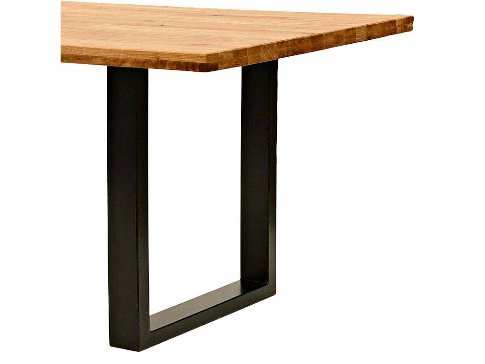 Esszimmertisch aus Eiche Massivholz Metall Schwarz