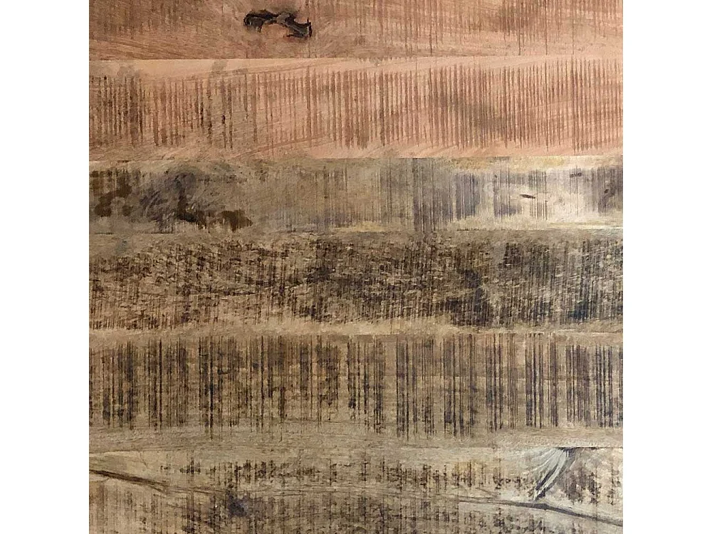 Baumkanten Esszimmertisch aus Mangobaum Massivholz und Stahl mehrere Größen