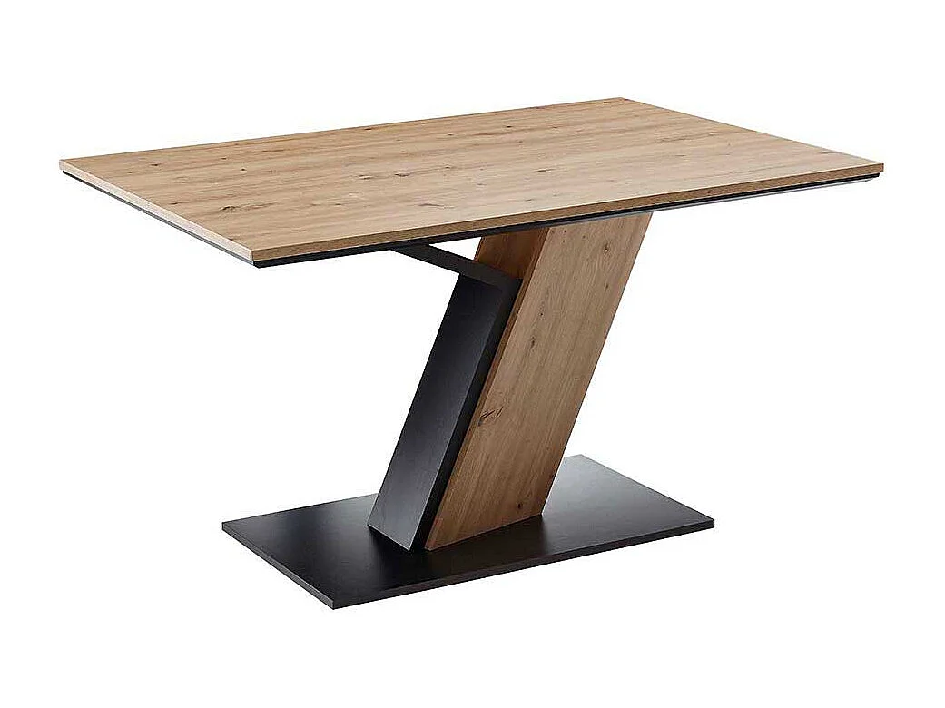 Moderner Esszimmer Tisch in Wildeichefarben Säulengestell