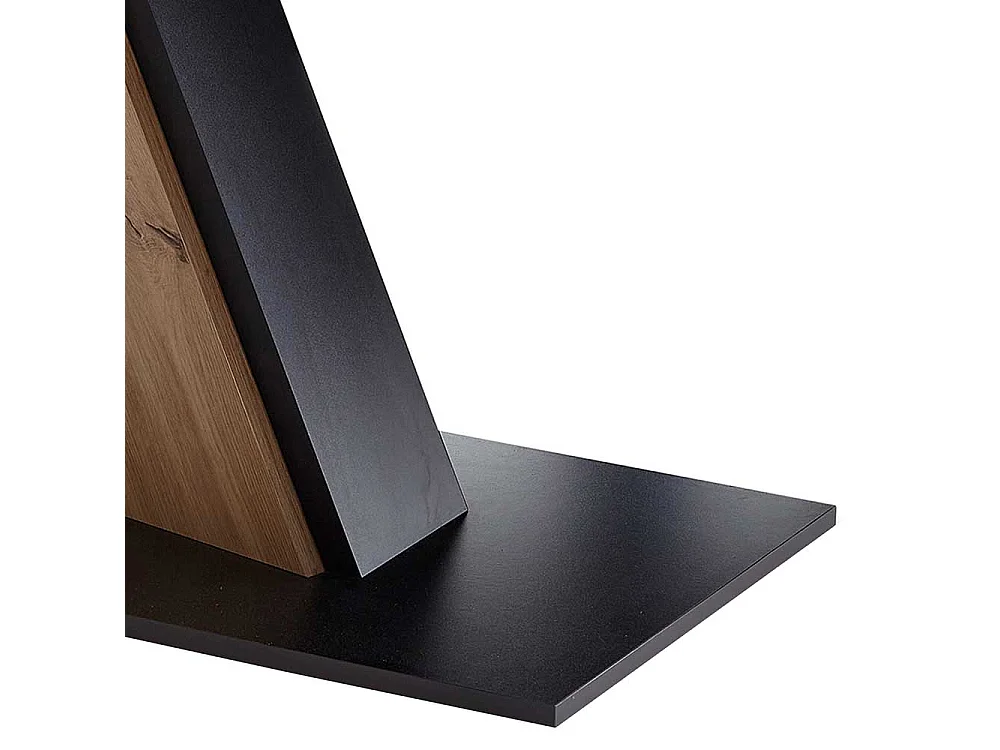 Moderner Esszimmer Tisch in Wildeichefarben Säulengestell