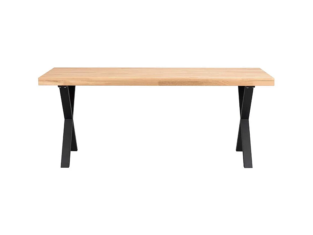 Esszimmertisch aus Eiche Massivholz und Metall 75 cm hoch