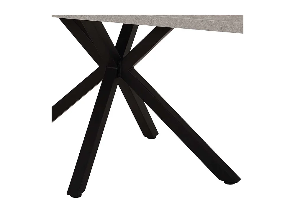 Küchentisch in Beton Grau und Schwarz 140 cm breit