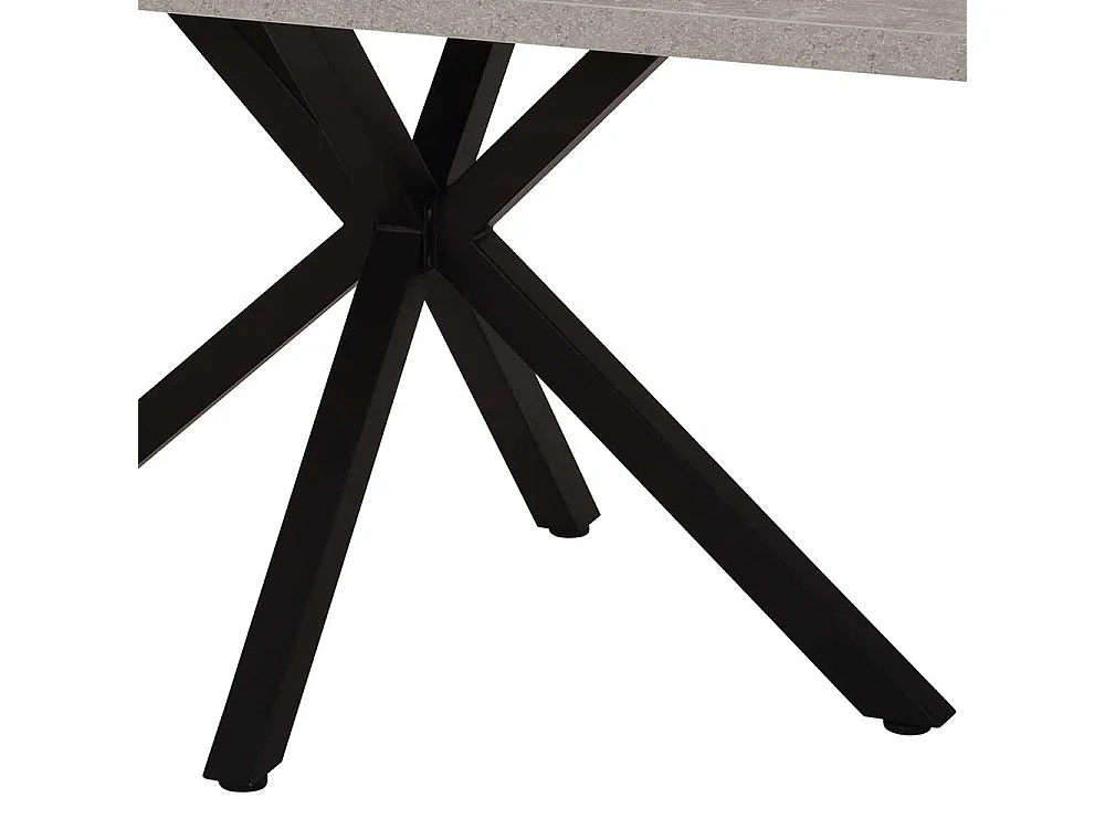 Küchentisch in Beton Grau und Schwarz 140 cm breit