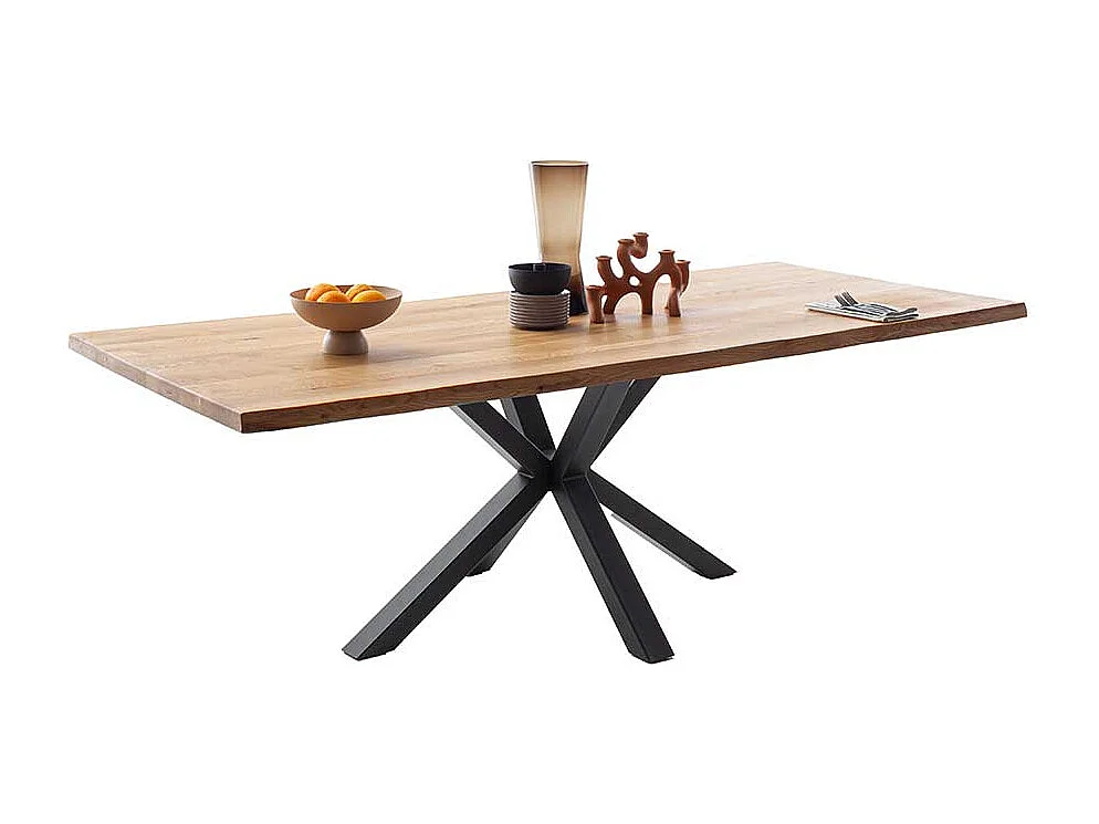 Esstisch Tisch Massivholz mit Spider Gestell aus Metall