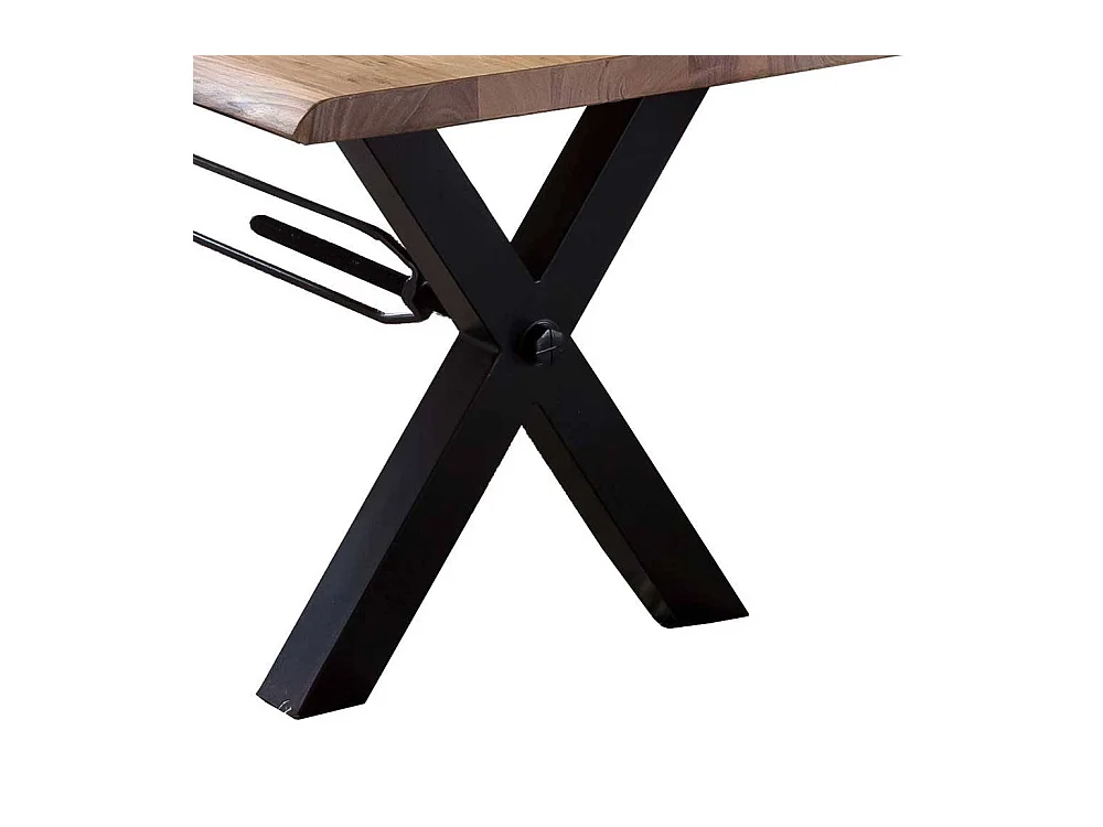 Akazie Massivholztisch mit Metallgestell Industrie Look