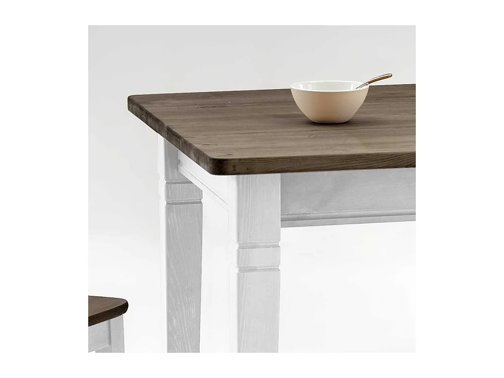 Esszimmertisch in Weiß Grau Landhaus Kiefer Massivholz