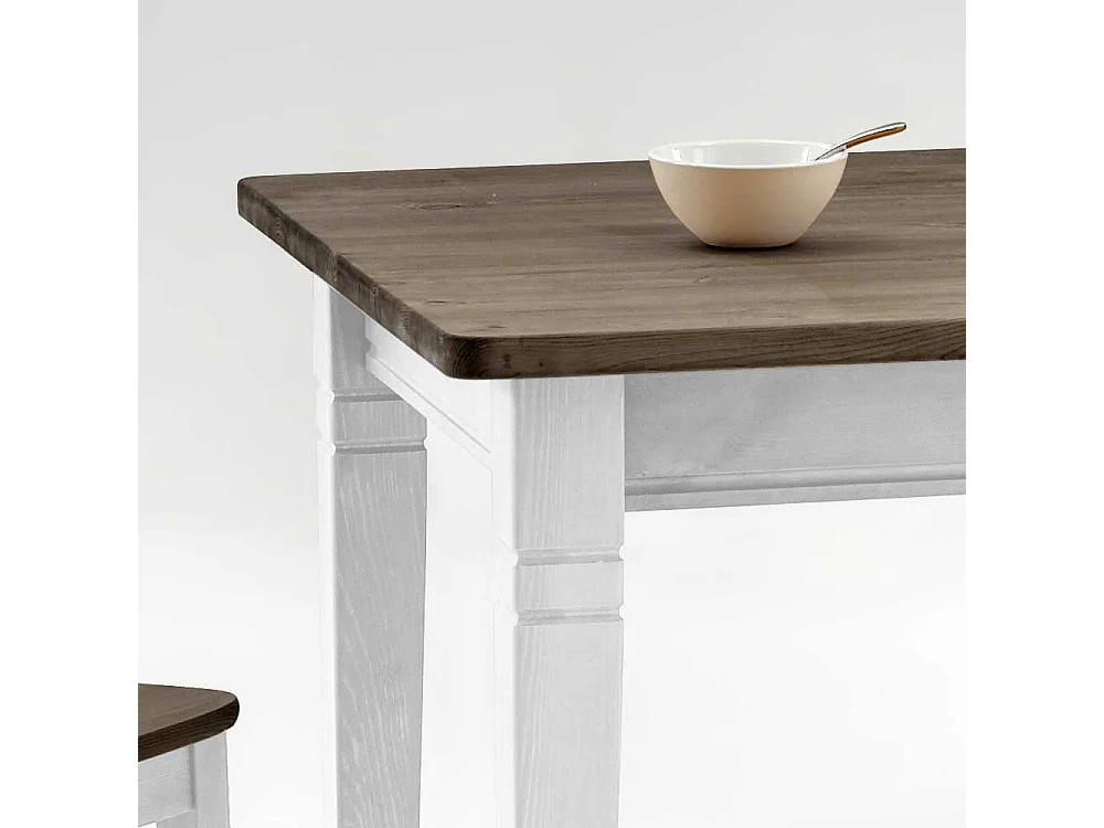 Esszimmertisch in Weiß Grau Landhaus Kiefer Massivholz