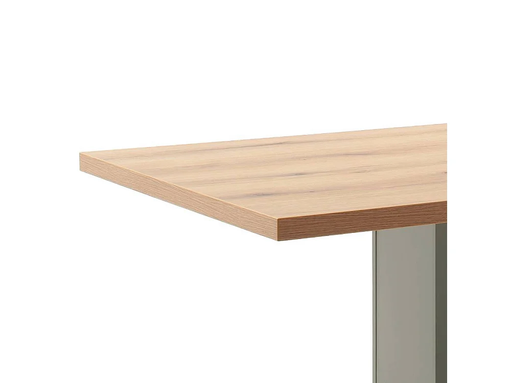 Esstisch Tisch Esszimmer in Graugrün und Eichefarben